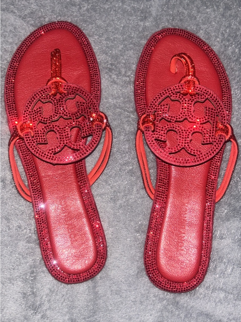 Red sparkly Tory Burch